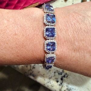 Elegant Silver and Blue Bracelet